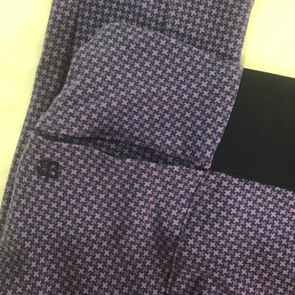 Betabrand Power Down Skinny Pants Purple Blue Houndstooth, Size XL Tall - Picture 5 of 12
